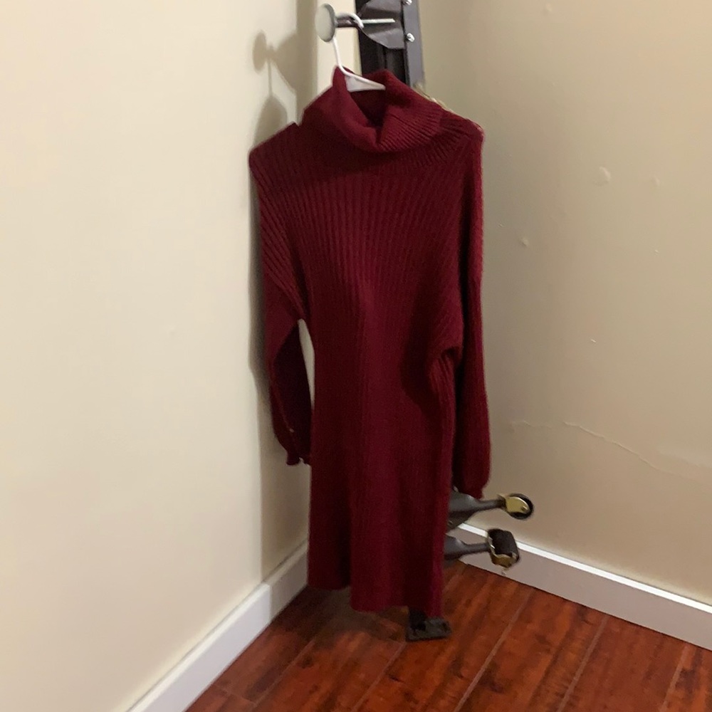 Red turtle neck dress!